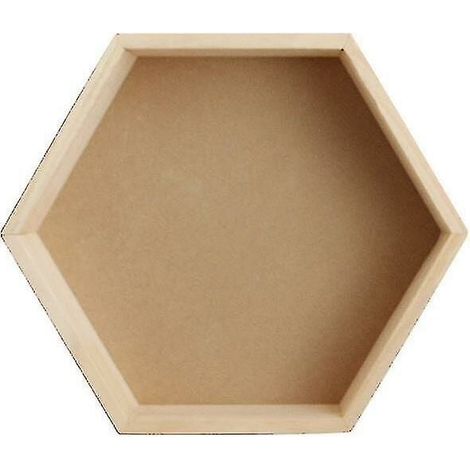 Étagère murale en bois massif présentoir étagère hexagonale en nid d'abeille-14824 cm- (1/5)