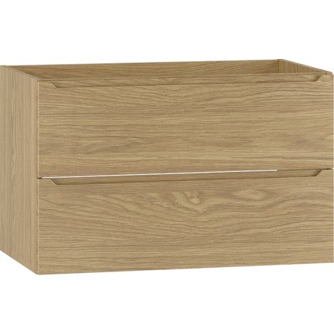 Waschtischunterschrank 80cm Viggo mit 2 Schubladen, Holzoptik (1/5)