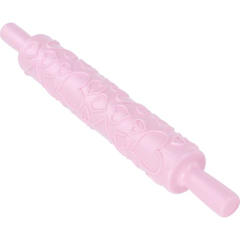Rouleau à pâtisserie en plastique à motifs en relief pour décorer biscuits, gâteaux et pâtisseries (forme cœur) (1/5)