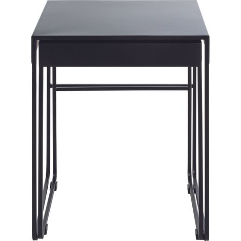 Lot de 2 tables d'appoints en métal coloris noir (1/5)