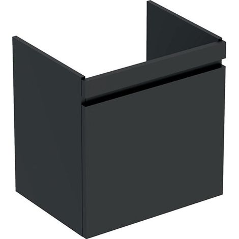 Mueble bajo lavabo Geberit Renova Plan, con un cajón y un cajón inglés: Ancho 57,6cm, Alto 58,6cm, Fondo 43,8cm, Gris aterciopelado / Lacado mate