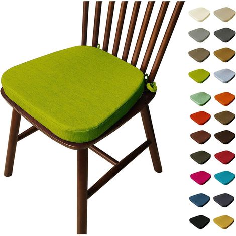 Galette De Chaise avec Attaches, 3/5/8 Epaisseur 40x38/43x40/43x42cm Coussin de Siège Lavable, Antidérapant, Galette De Chaise Dehoussable D'Interieur/Exterieur(E15,43X42X335cm) (1/5)