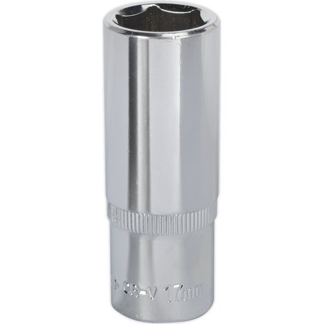 Sealey SP3817D Premier Fully Polished Deep Socket 3/8"Sq Drive 17mm