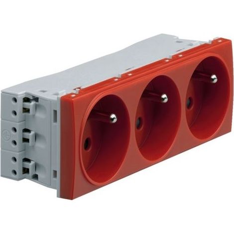 Hager WS133 Prise 2P+T 16A Systo 3 mod. Spécial goulotte