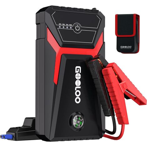 Démarreur de Batterie Voiture 12V 1500A, Booster Jump Starter avec Power Bank, Pinces Intelligentes et Lampe LED, pour Véhicules Essence 6.0L et Diesel 4.0L (1/5)