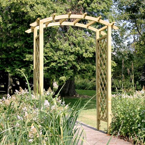 Zest Daria Trellis Wooden Garden Arch Pergola Plant Support PEFC Wood (1/5)