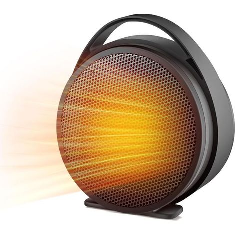 Chauffage soufflant céramique PTC 1000W avec thermostat, protection surchauffe/basculement, radiateur électrique bureau maison (1/5)