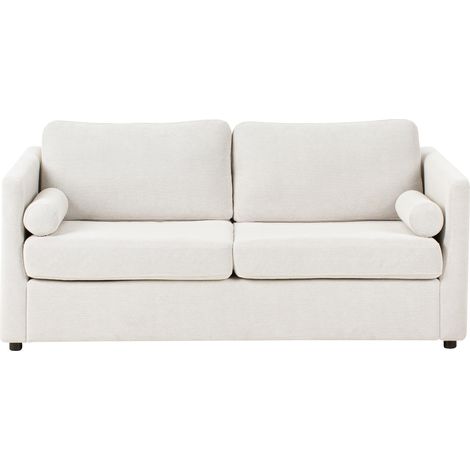 Sofá cama 2 plazas con marco desplegable y colchón blanco crema Inkoo