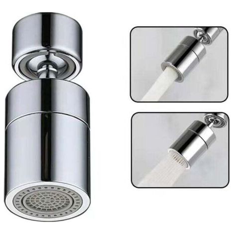Aérateur de Robinet(Argent), 360° Pivotant Embout Robinet Cuisine, 2 Modes Mousseur Robinet Economie Eau, Brise jet Filtre Robinet Cuisine Salle De Bain lavabo, (1/5)