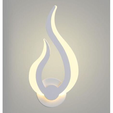 Applique Murale Intérieur LED, 10W Lampe Murale Moderne, Forme de Flamme Mural Veilleuse 3000K Blanc Chaud pour Cuisine Escalier Chambre Couloir, 220V IP20 [Classe énergétique E]