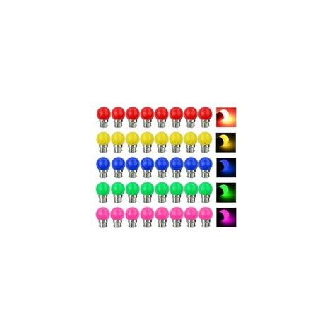 Ampoule LED Couleur B22 3W équivalente 30W 300LM AC 220V B22 Baïonnette Ampoules Guirlande Couleur LED Ampoules Multicolore pour Maison Bar Fête Décoration d\'ambiance - Lot de 40 [Classe énergétique (1/4)