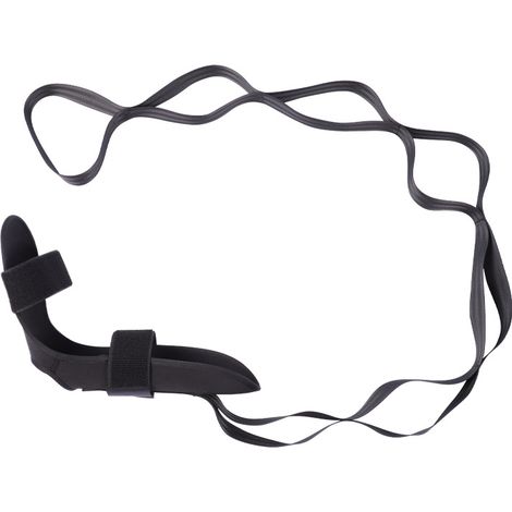 Sangle de yoga élastique noire de 145 cm avec boucles, ceinture d'étirement des ligaments, sangle de flexibilité du pied, sangle de cheville (1/5)