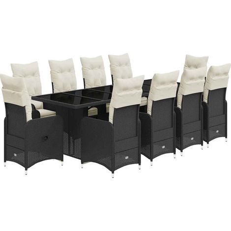 Maison Exclusive - Set de mesa y sillas de jardín y cojines 11 pz (1/5)