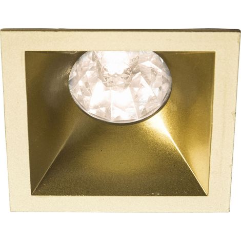 Spot DECO GU10 carré 1 tête fixe, doré IP20 - EUROPOLE - 26831 (1/4)