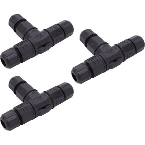 Boîtier de jonction à 3 voies, connecteur de câble étanche IP68 à 3 broches avec joint en silicone pour éclairage extérieur LED (1/5)