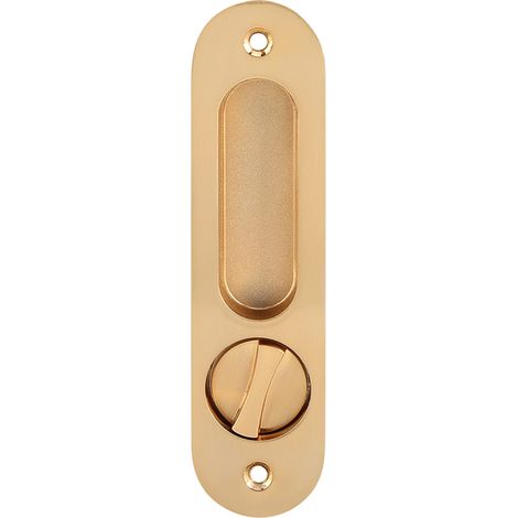 Serrure de porte coulissante avec des clés, serrures de porte invisibles ensemble de serrure de porte en bois anti-vol pour le matériel de meubles en bois de grange(Or) (1/5)