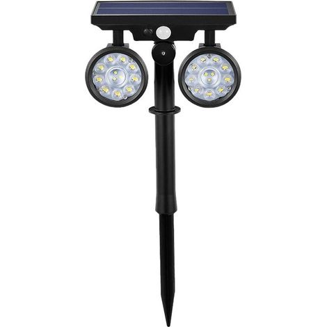 Projecteur solaire à détecteur de mouvement, applique murale LED solaire d'extérieur pour jardin, allée, blanc (1/5)