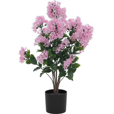 Lila artificial HHG-045, planta decorativa de lila artificial, árbol artificial, planta artificial, para exterior, de polietileno, 64 x 35 x 35 cm, rosa (1/5)