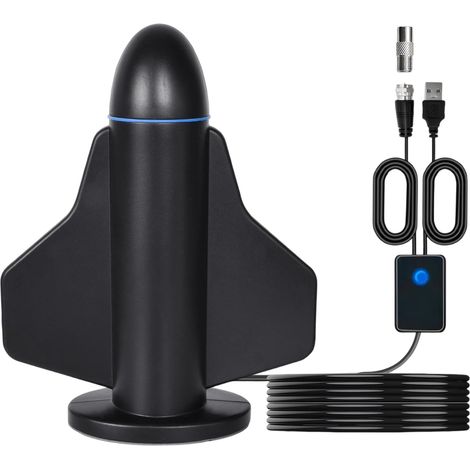 Antenne TV Intérieure,Antennes HDTV avec Base Magnétique, Réception Numérique Stable, Capte Chaînes pour 4K 1080P All HD Chaînes Télévision (1/5)