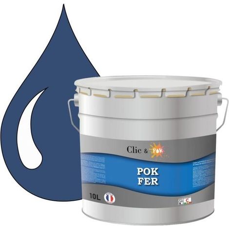 Peinture Fer Antirouille – Métal Extérieur Intérieur, Satinée, Protection Rouille - 10L - RAL 5000 Bleu violet