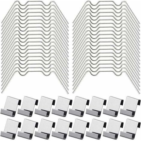 100Pcs Clips de Vitrage pour Serre Inclure 50Type W Serre Pinces en Acier Inoxydable et 50 Clips de Type Z pour Vitre de Serre