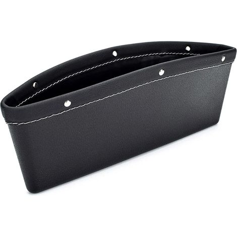 Boîte de rangement pour coutures de siège auto (noire), comblement d'espace dans la console centrale, poche latérale en cuir, quatre couleurs disponibles, accessoires intérieurs de voiture (1/4)
