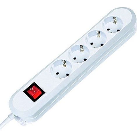 Bachmann 381.230K - Regleta con interruptor (4 enchufes, 1,5 m), color blanco
