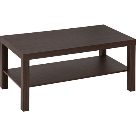 Table Basse Rectangulaire Classique en Bois avec Espace de Rangement 90x45x44.5cm pour Salon Moderne (1/5)