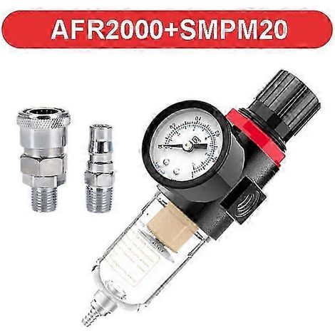 Filtres pneumatiques AFR-2000 1/4 pouce, filtre Pneumat AFR2000 pour compresseur d'air, séparateur d'humidité, régulateur de pression, huile, eau. (1/5)