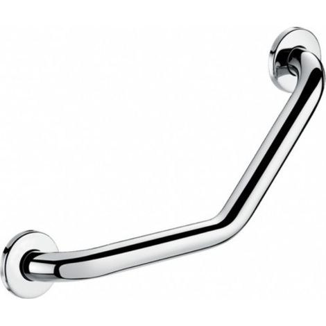 Regiplast – Barre de maintien coudée inox 304 poli brillant – Ø25mm – Longueur 220mm – 2 points de fixation – Chromée