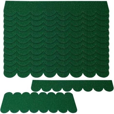 53 tuiles mini auto-adhésives étanches pour toits d’abris à oiseaux, cages et boîtes aux lettres – couleur verte (1/5)