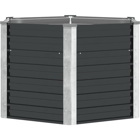 vidaXL Fioriera per Giardino Antracite 129x129x77cm in Acciaio