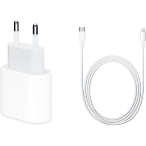 Chargeur rapide 18 W pour iPhone 12 Mini / 12 / 12 Pro / 12 Pro Max et câble de données USB-C vers Lightning à charge rapide de 2 m (lot en vrac) (1/4)