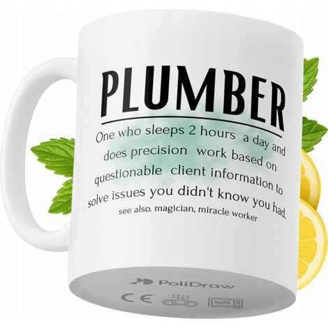 Mug humoristique pour plombier, avec un texte amusant et un design graphique original. Idéal pour les anniversaires, les fêtes et les occasions spéciales. Mug premium pour la maison, le bureau et le t (1/5)