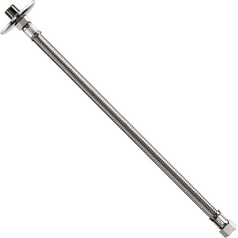 Attacco flessibile DN10 treccia acciaio inox AISI 304 - maschio prolungato/femmina - rosone scorrevole in acciaio inox - Misura 1/2" x 1/2" L.40 cm 0093RF44040 (1/2)