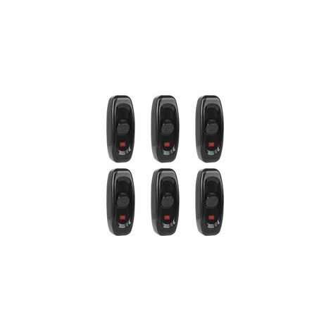 6pcs Interrupteur Lampe, Interrupteur à Bascule 250 V 10 A Ligne Cordon Interrupteur à Touche Basculante Interrupteur Intermédiaire Avec Voyant Led (Noir) (1/5)