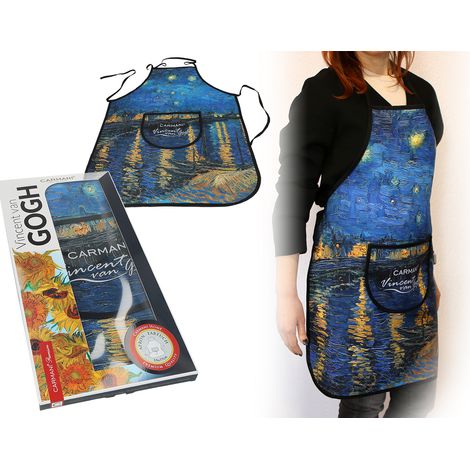 Delantal de cocina para mujer VAN gogh NOCHE ESTRELLADA SOBRE EL RÓDANO carmani (1/3)