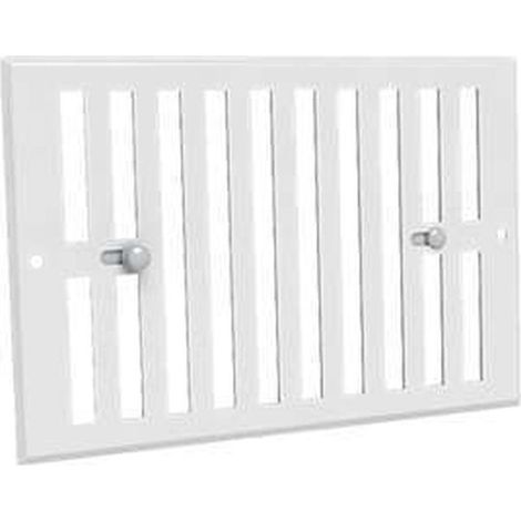 Econoname – Grille aération VMC aluminium obturable 190 x 75 – GOBL19075 – Revêtement prélaqué blanc – Commande obturation intégrée