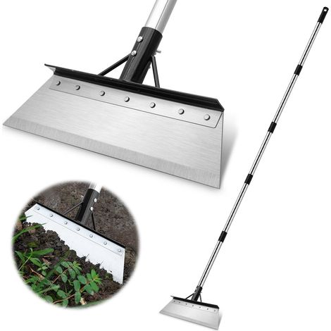 Pelle de jardin avec poignée réglable de 200 cm à 5 sections et gants – Binette robuste en acier inoxydable, lame de 38 cm de large pour jardinage, aménagement paysager, enlèvement de neige (1/5)
