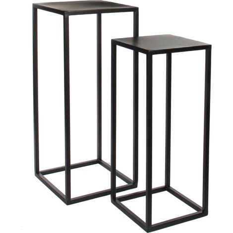Mica Decorations Ensemble de table d'appoint Noir H70xl30xL30cm (1/5)
