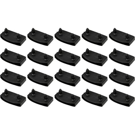 Lot de 20 Embouts de Connexion pour Lattes de Sommier 53mm, Supports en Plastique Noir pour Lit Double, Fixations et Embouts de Sommier à Lattes (1/5)