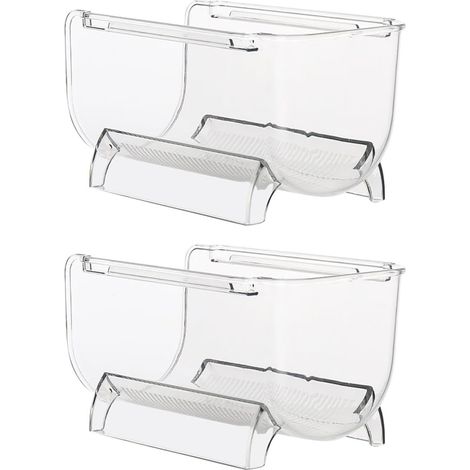 Lot de 2 Étagères à Vin Style Tiroir en Pet Transparent, Support Bouteilles Empilable, Rangement Multi-Usage Simple et Généreux pour Table à Manger ou Restaurant (1/5)