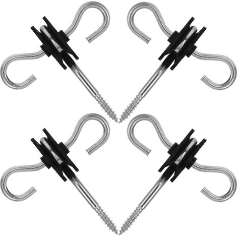 Isolateurs à Visser pour Poteau en Bois de Clôture Électrique Accessoires de Fil de Fer pour Ranch et Jardin Kit 4 Pièces avec Poignée de Portail Isolante Fixation Sécurisée (1/5)