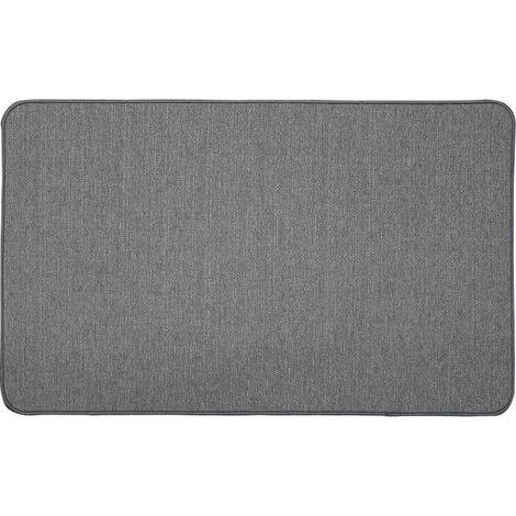 Tapis Déco Tissé Uni "Manea" 45x75cm Gris (1/2)
