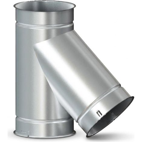 MAKA Raccordo a T 135° Canale Aria Zincato Svasato Derivazione Ø 130 mm sp. 0,6 mm (1/5)