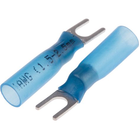Cosse à fourche à sertir RS PRO Isolé, Bleu 14AWG 2.5mm² 16AWG 1.5mm²