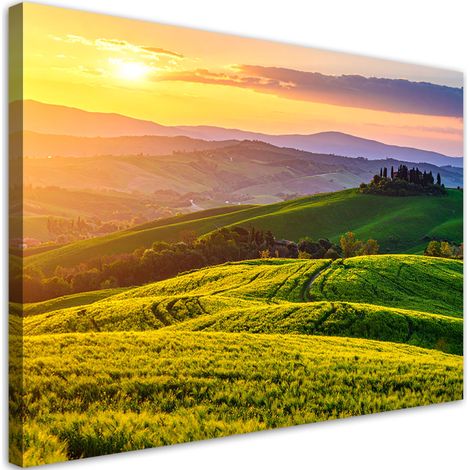 Impresión de Imagen, Paisaje de la Toscana puesta de sol, 45x30 (1/5)