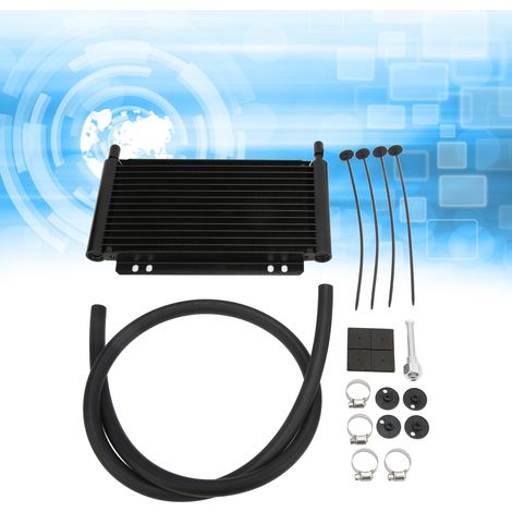Refroidisseur d'huile de transmission haute performance pour modification automobile, protection de refroidissement automobile avancée, 15 rangées noir (1/5)