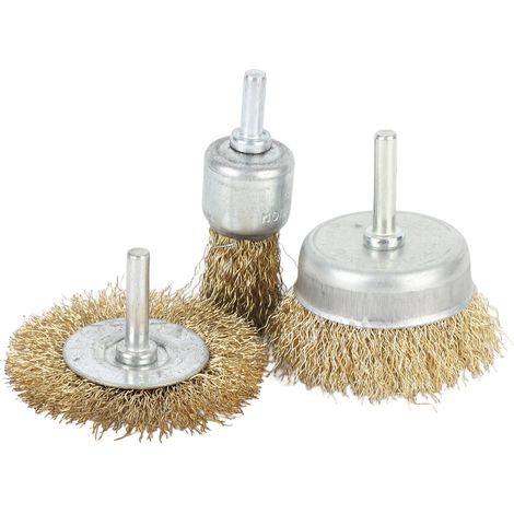 Brosse Métallique pour Meuleuse 3 Pièces, Acier Inoxydable, Compatible Perceuse Visseuse, 4500 Tours/Min Max (1/5)