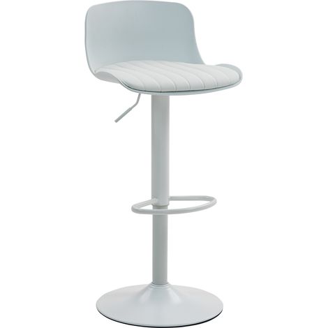 ELVMI 2er-Set Barhocker Drehbar Höhenverstellbar, Ergonomische Rückenlehne, Fußstütze, Metall und Polsterung, Weiß (1/5)